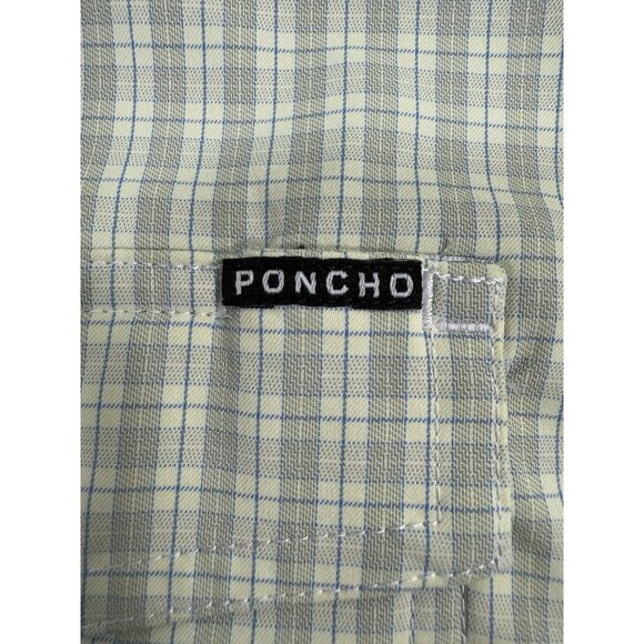 Poncho Mens Western Shirt Pearl Snap Size XL Reg Fit Light Green Fishing Outdoor - Picture 9 of 14